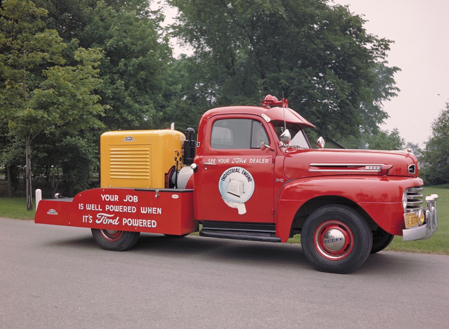 1950 Ford F 2 truck with industrial engine  0401-1418
