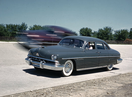 1951 Lincoln Cosmopolitan on test track  0401-1465