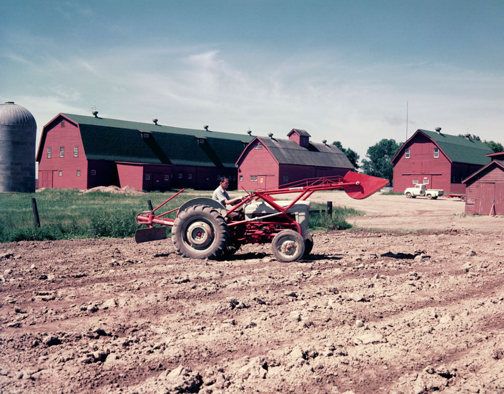 1953 Ford tractor with implements at Deer Lake Far 0401-1532