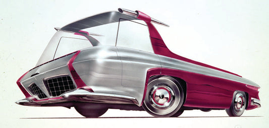 1955 Ford concept car student rendering used in Fe  0401-1614