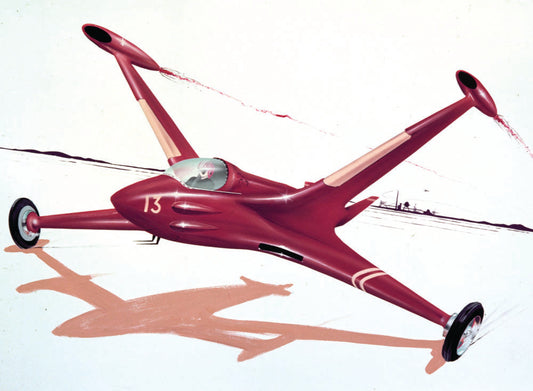 1955 Ford concept car student rendering used in Fe  0401-1615