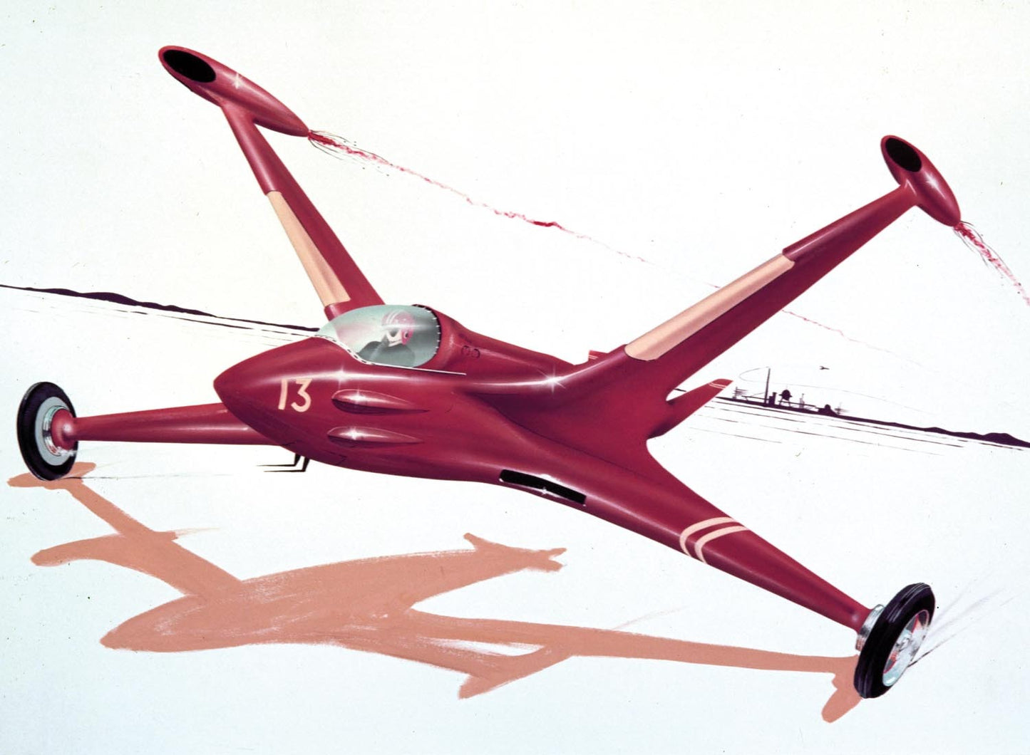 1955 Ford concept car student rendering used in Fe  0401-1615