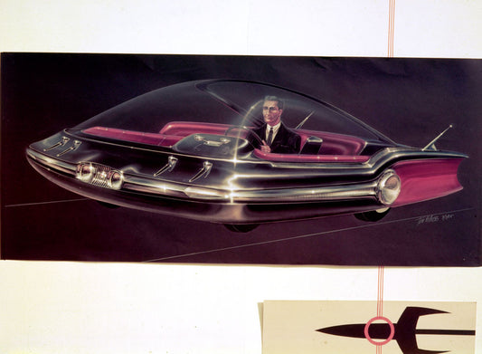 1955 Ford concept car student rendering used in Fe 0401-1616