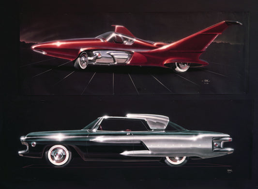 1955 Ford concept car student renderings used in F 0401-1617