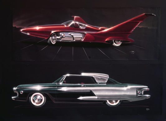 1955 Ford concept car student renderings used in F  0401-1617
