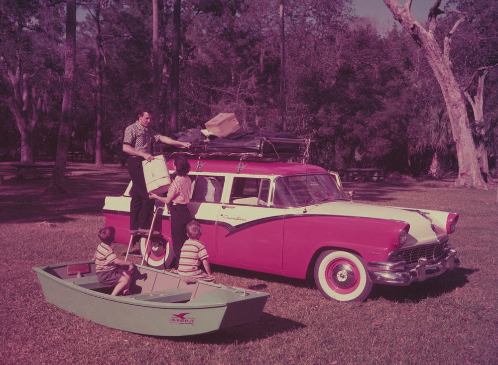 1956 Ford Country Sedan with station wagon living  0401-1738