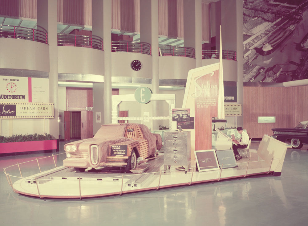 1957 Ford Rotunda display of clay model mockup  0401-1861