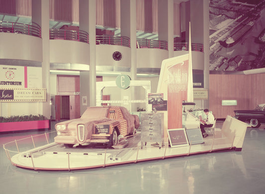 1957 Ford Rotunda display of clay model mockup  0401-1861