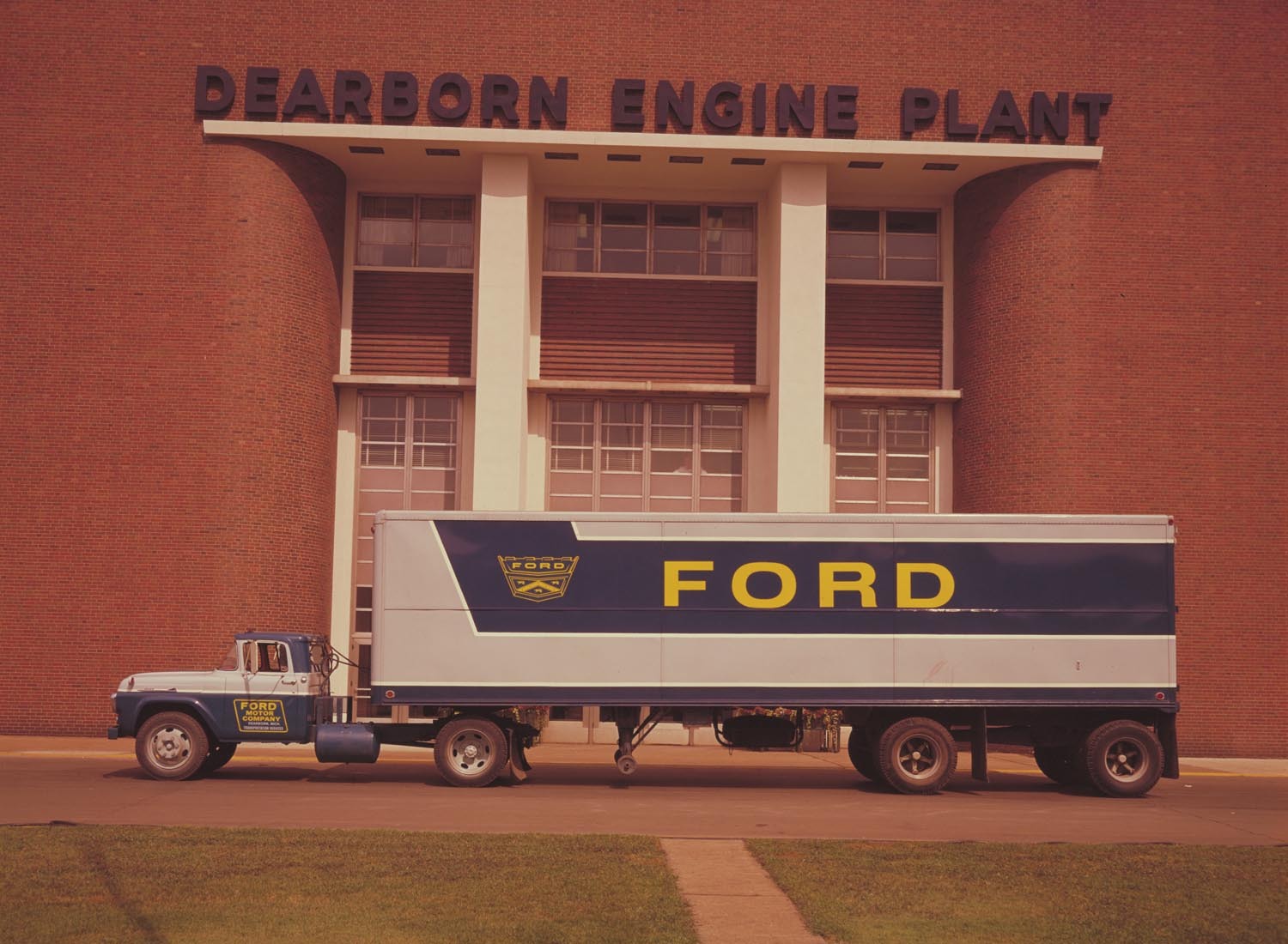 1958 Ford Dearborn Engine Plant truck showing new  0401-1961