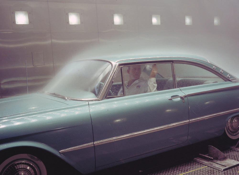 1961 Ford Starliner in rain test at Wind tunnel 0401-2152