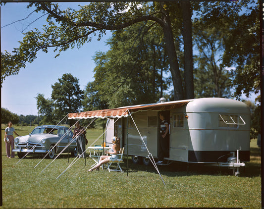 1949 Ford with Vagabond trailer  0401-5915