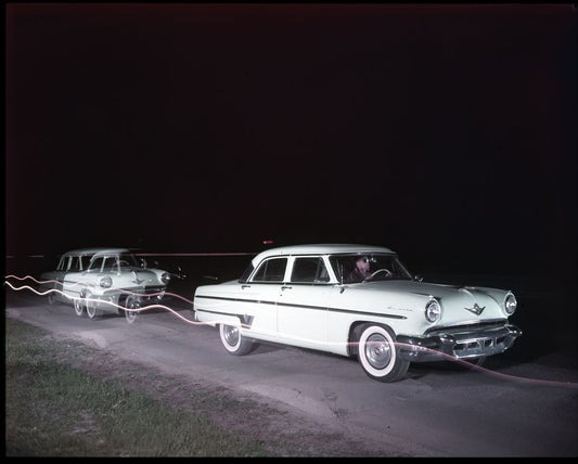 1954 Lincoln on Engineering Test track 0401-6413