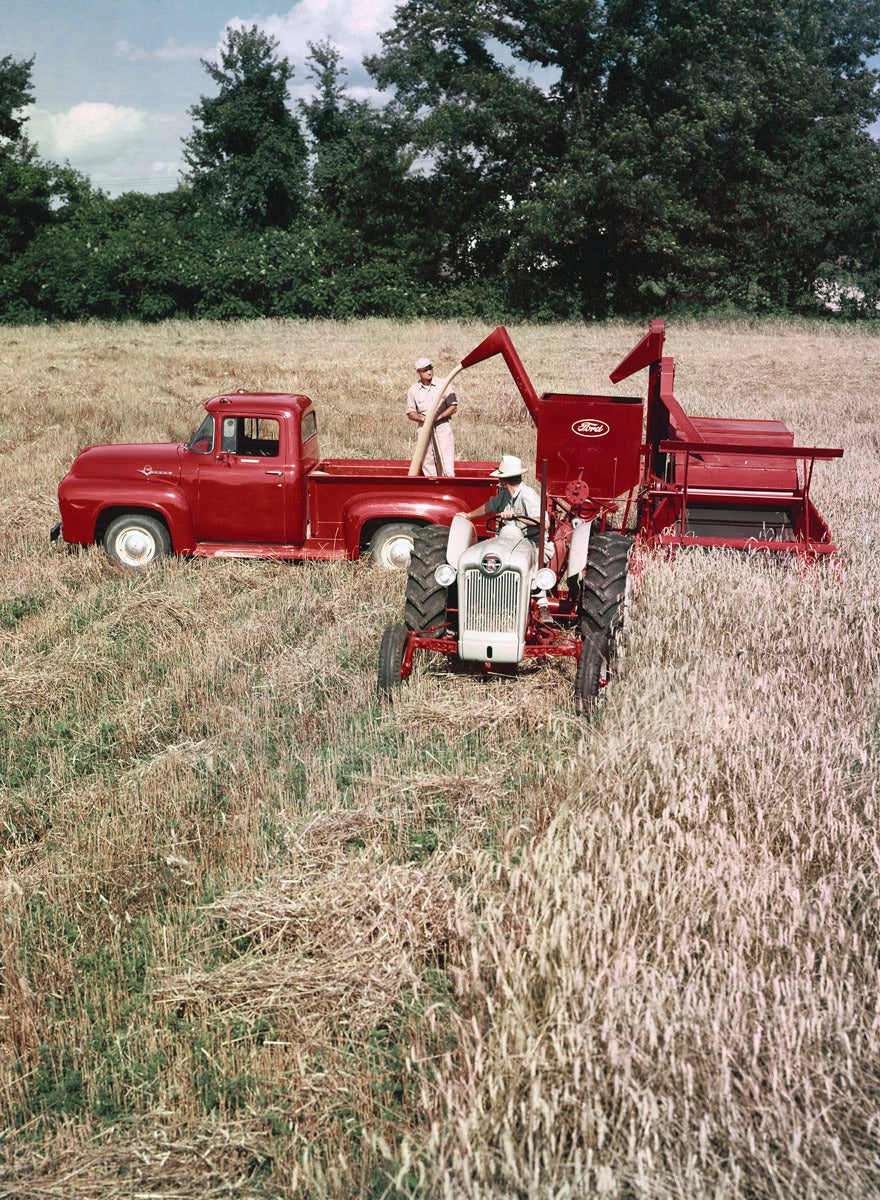 1956 Ford F-100 pickup truck tractor and combine