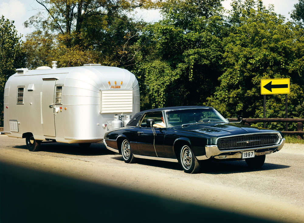 1967 Ford Thunderbird with travel trailer 0401-7918