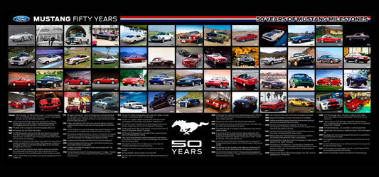 2013 Mustang Timeline Art Poster 0402-8073