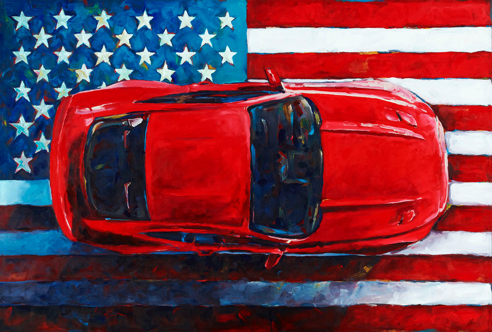 Mustang Flag Art Poster 0404-4557-1