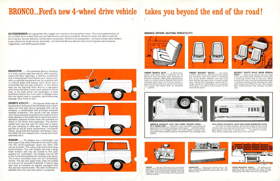 1966 Ford Bronco Brochure Spread 0404-5267