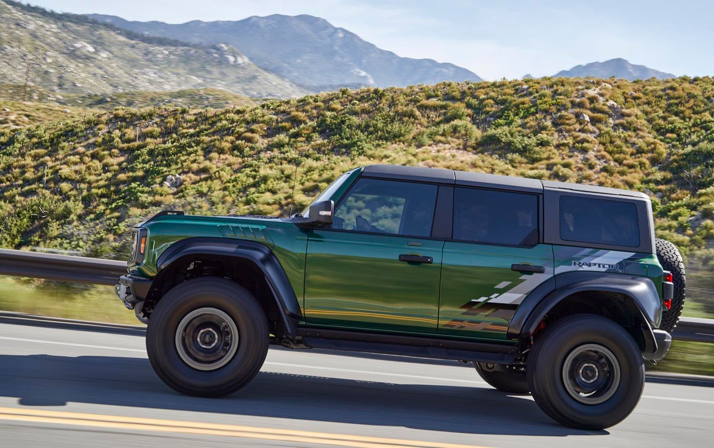 2022 Ford Bronco Raptor on road Eruption Green  0404-7212