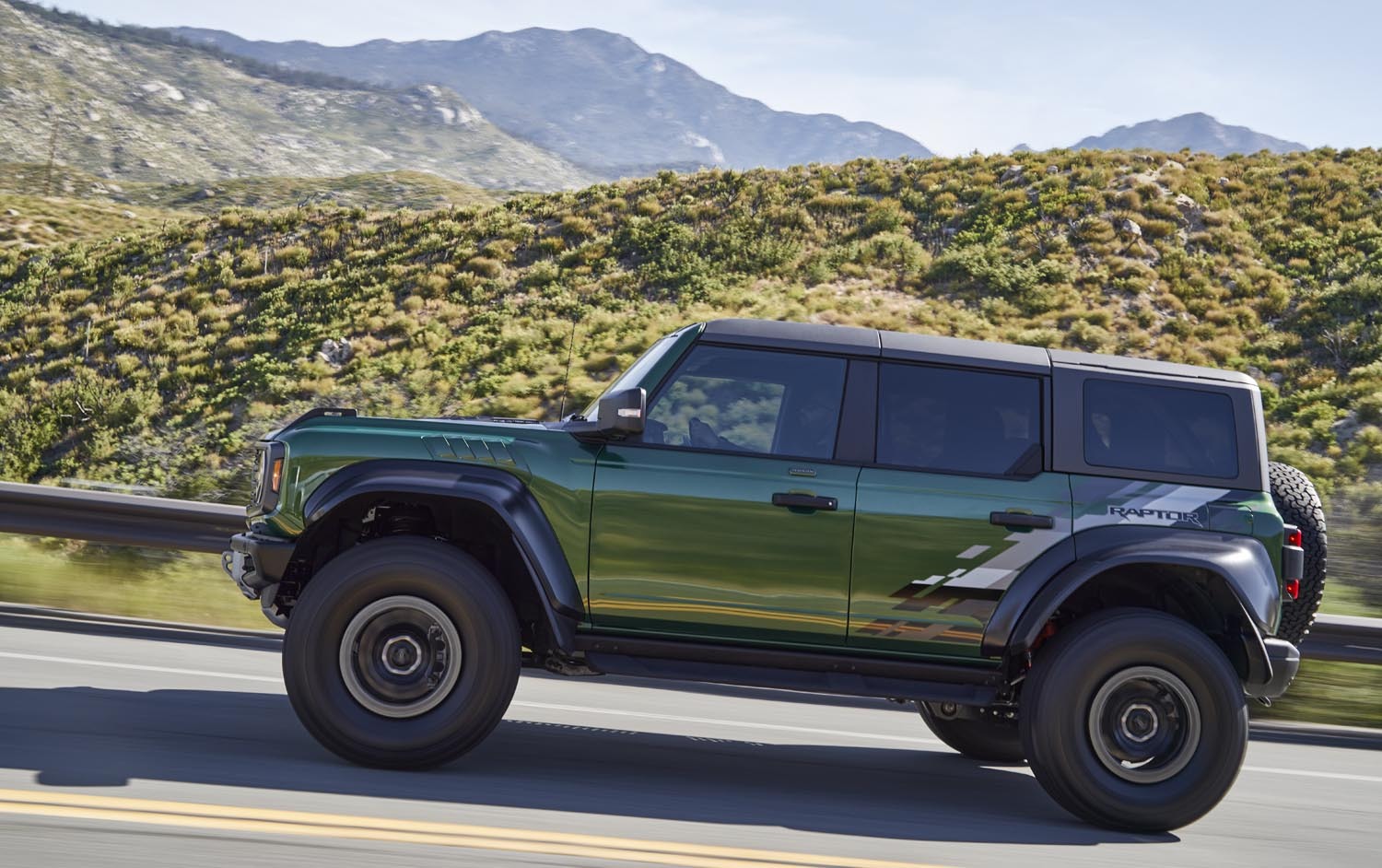2022 Ford Bronco Raptor on road Eruption Green  0404-7212