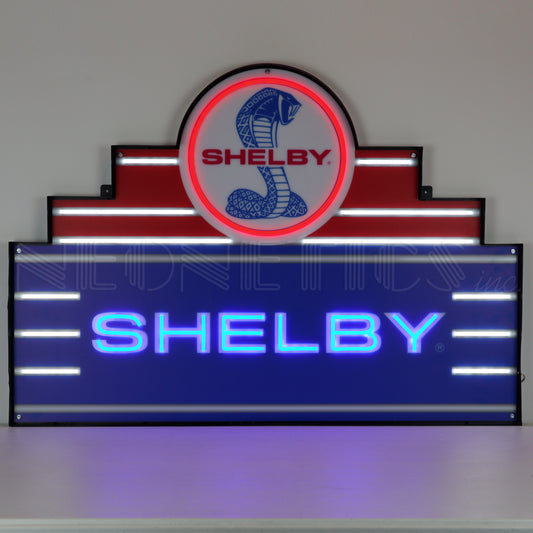 ART DECO MARQUEE SHELBY LED FLEX-NEON SIGN IN STEEL CAN 29ADSHL