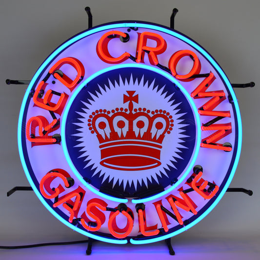 GAS - RED CROWN GASOLINE NEON SIGN 5CROWN