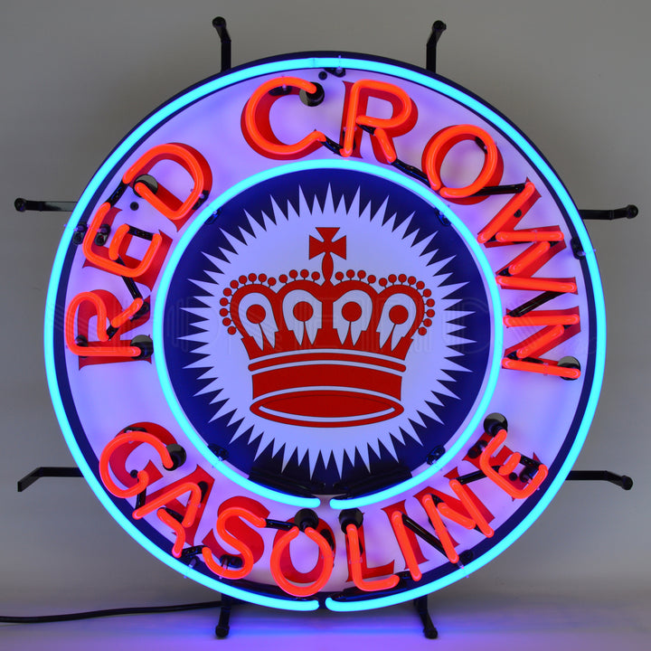 GAS - RED CROWN GASOLINE NEON SIGN 5CROWN