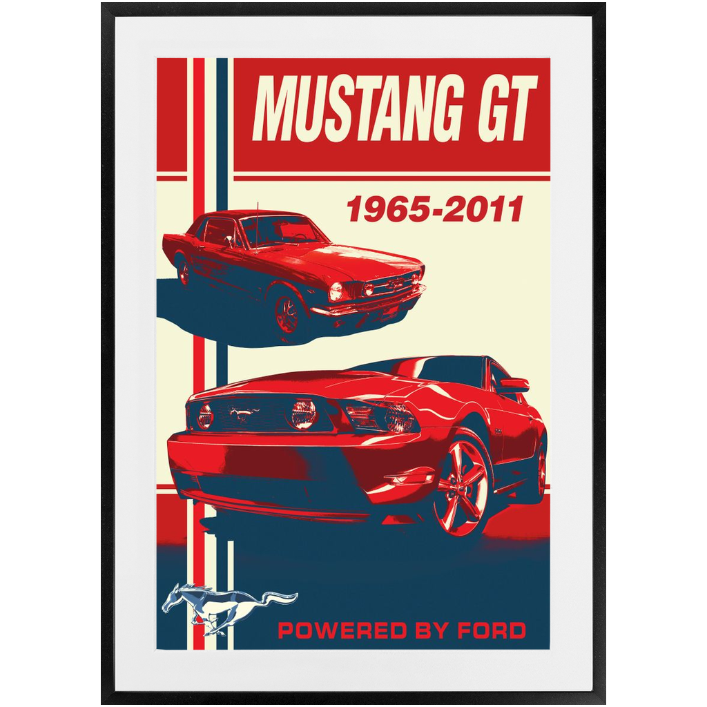 Mustang GT 1965-2011 Premium Framed Prints 24" x 36"