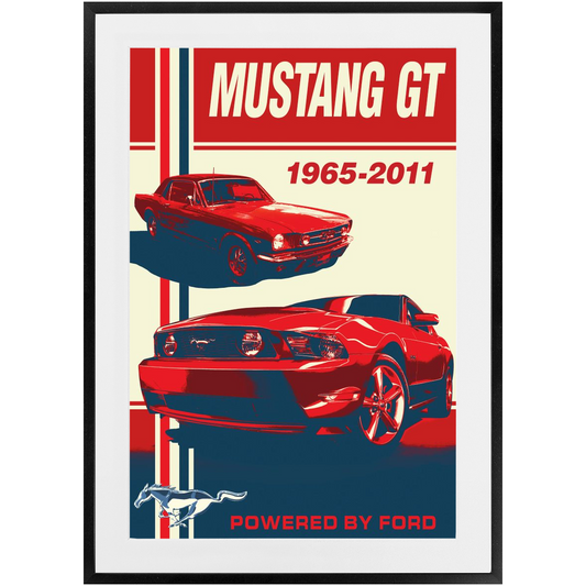 Mustang GT 1965-2011 Premium Framed Prints 24" x 36"