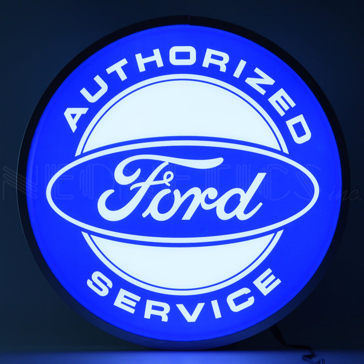 FORD AUTHORIZED SERVICE 15 INCH BACKLIT LED LIGHTED SIGN 7FORDS