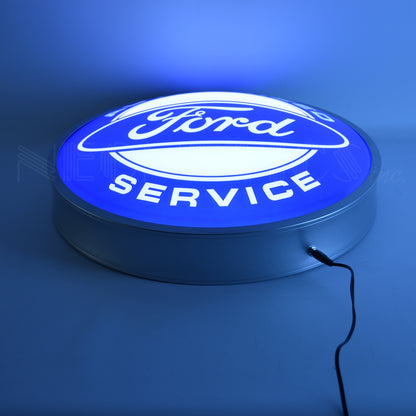 FORD AUTHORIZED SERVICE 15 INCH BACKLIT LED LIGHTED SIGN 7FORDS