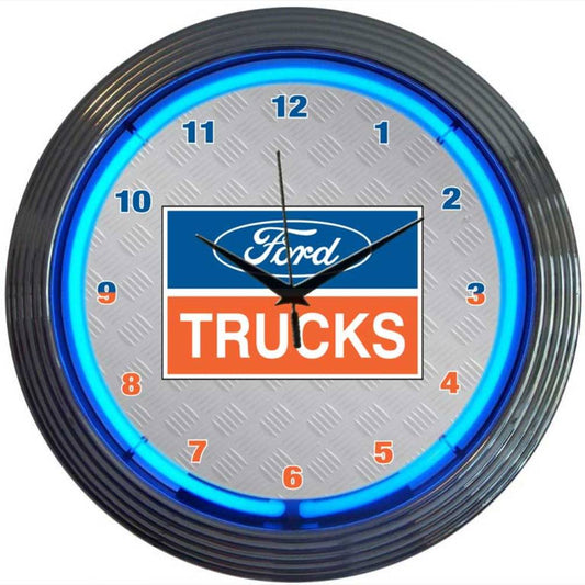 FORD TRUCKS NEON CLOCK 8FTRUC