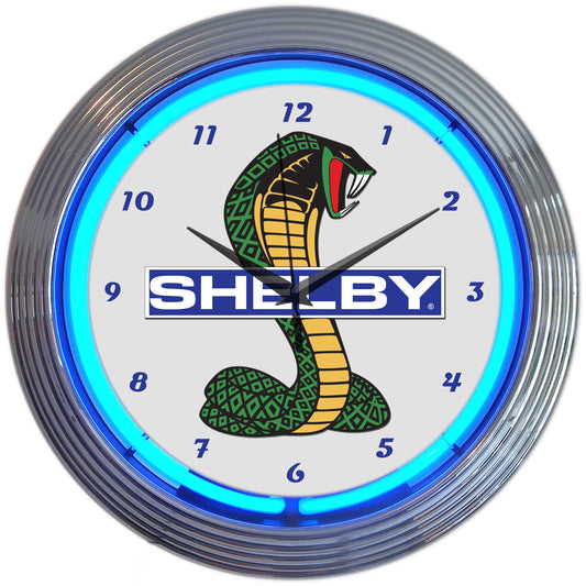 SHELBY COBRA FORD OLP MUSTANG NEON CLOCK 8SHLBY
