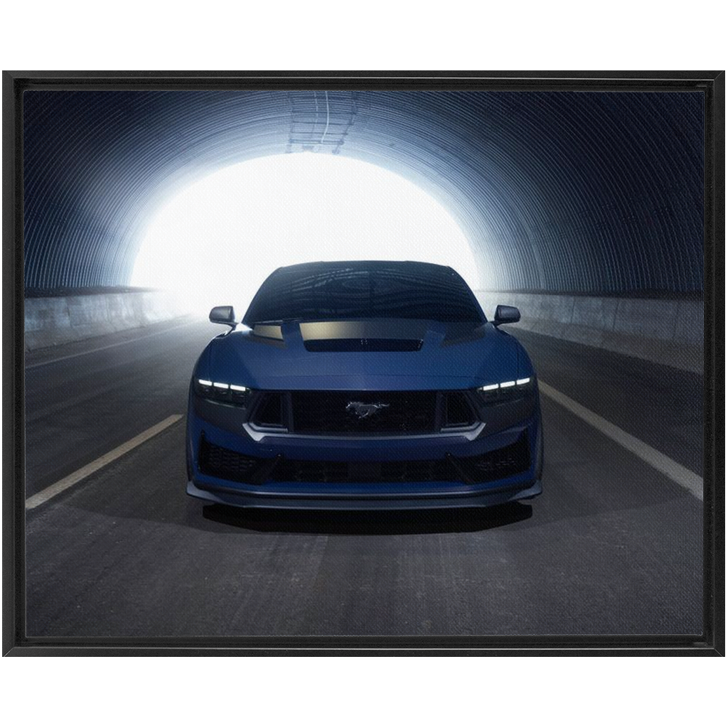 Mustang Dark Horse Framed Traditional Stretched Canvas up to 48" x 60"