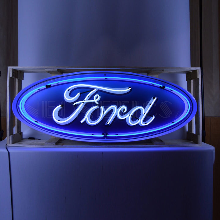 5 FOOT FORD OVAL NEON SIGN IN STEEL CAN 9FORDC