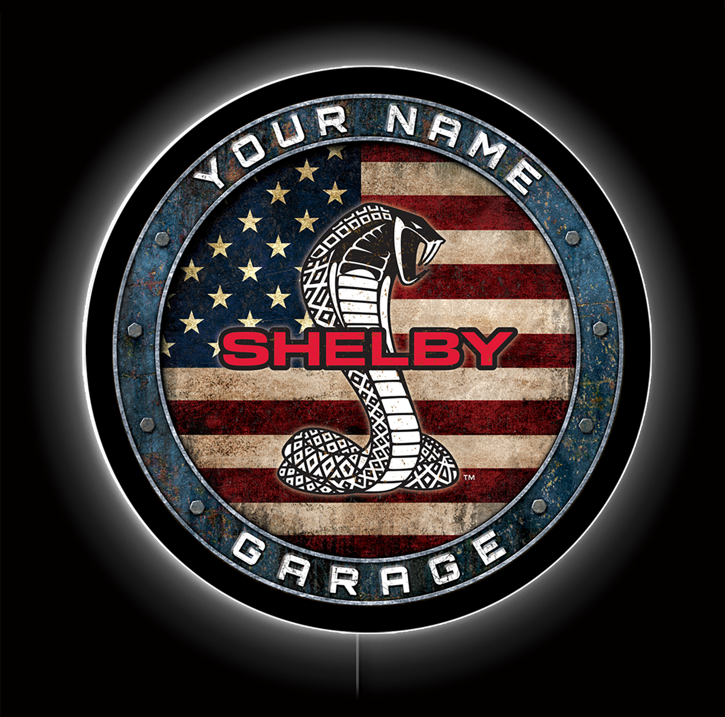 Customizable Shelby Garage LED Sign 23"