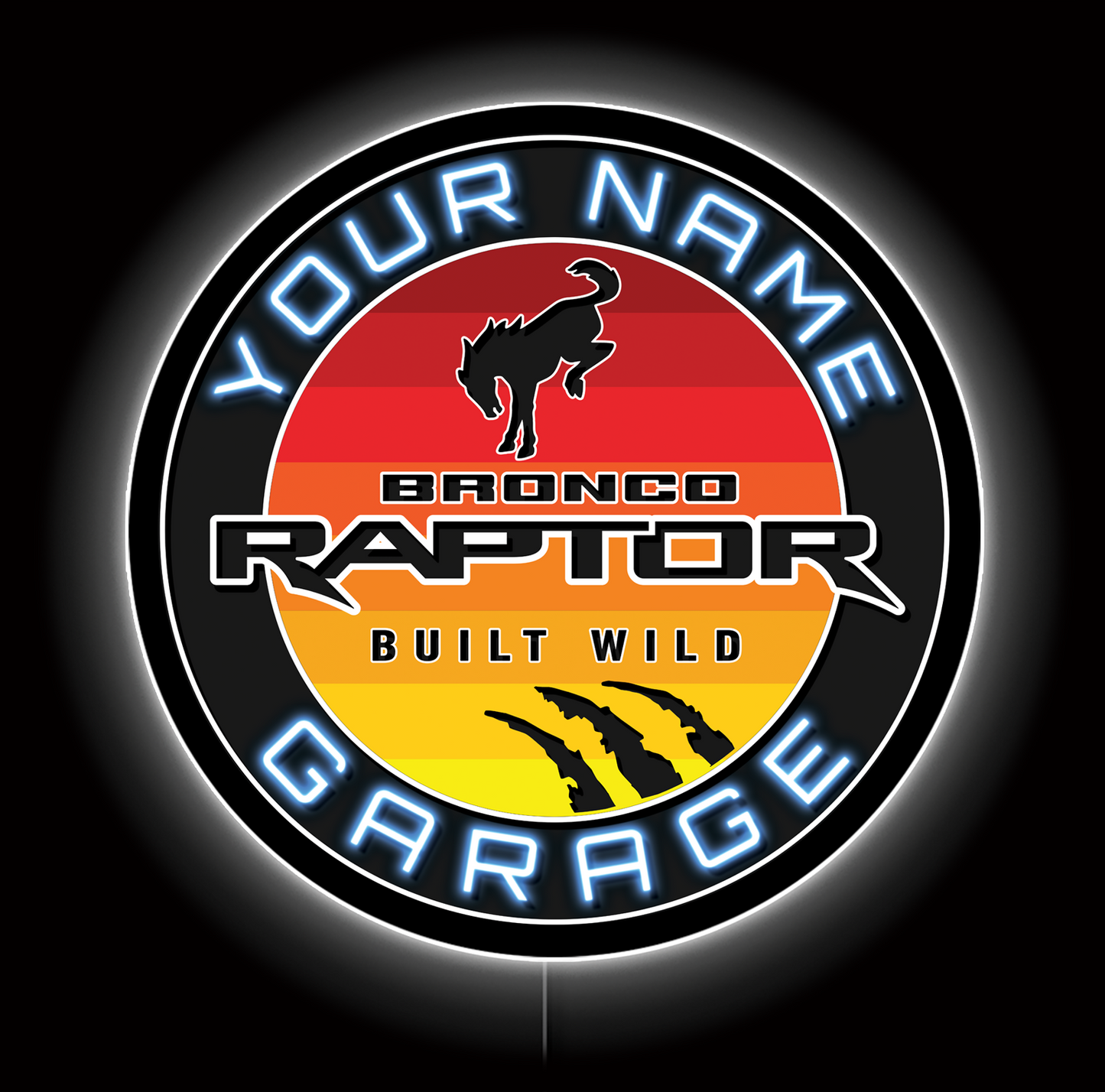 Customizable Bronco Raptor LED Sign 23"