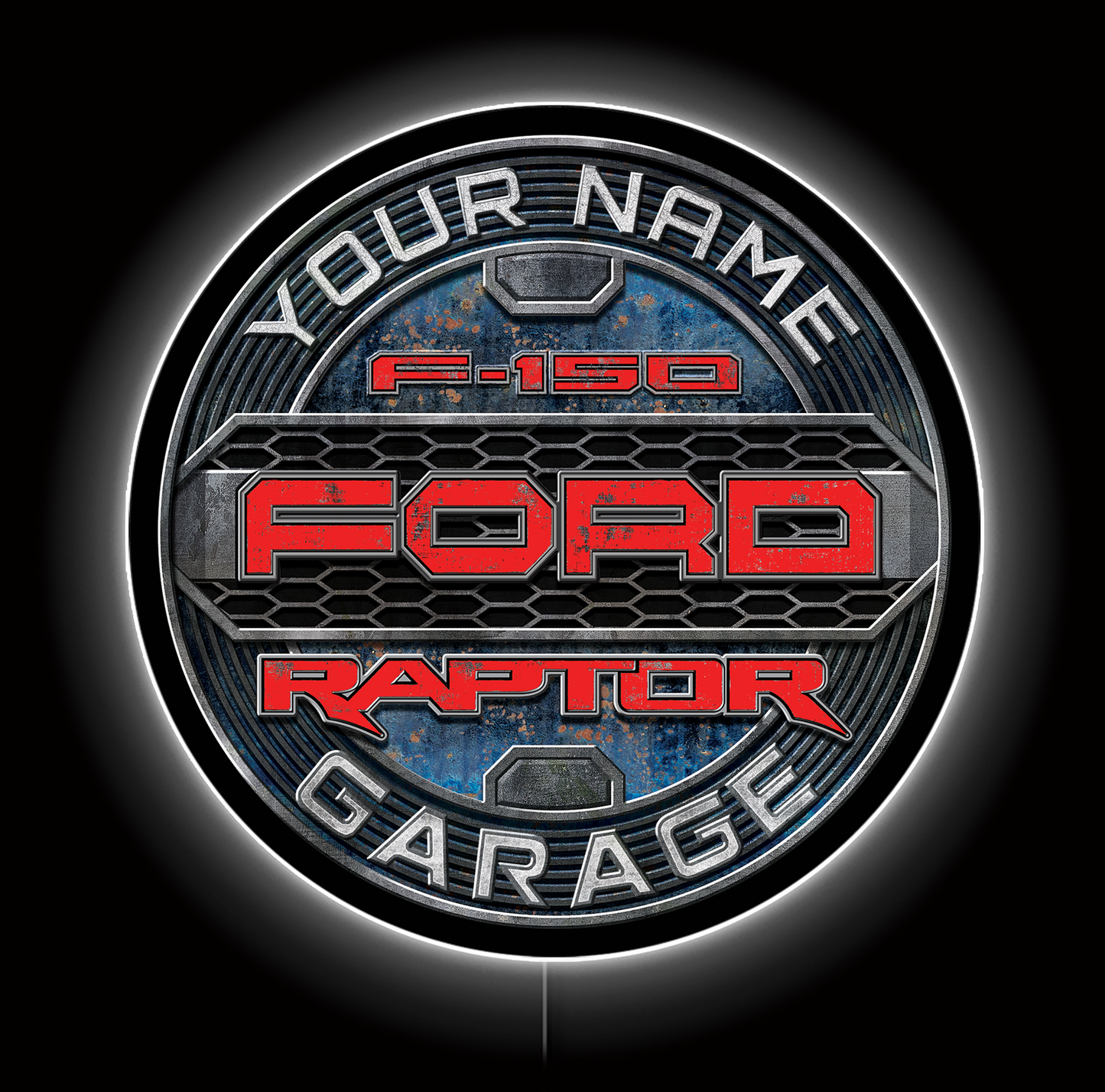 Customizable Ford Raptor Garage LED Sign 23"