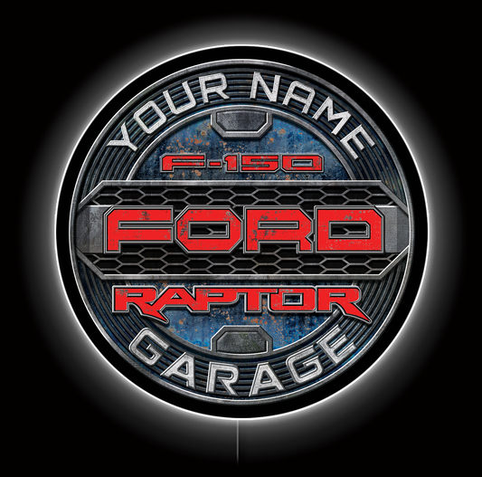 Customizable Ford Raptor Garage LED Sign 23"