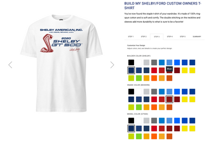 BUILD MY SHELBY/FORD CUSTOM OWNERS T-SHIRT