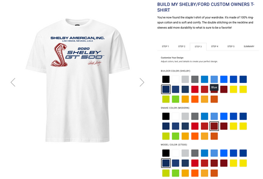 BUILD MY SHELBY/FORD CUSTOM OWNERS T-SHIRT