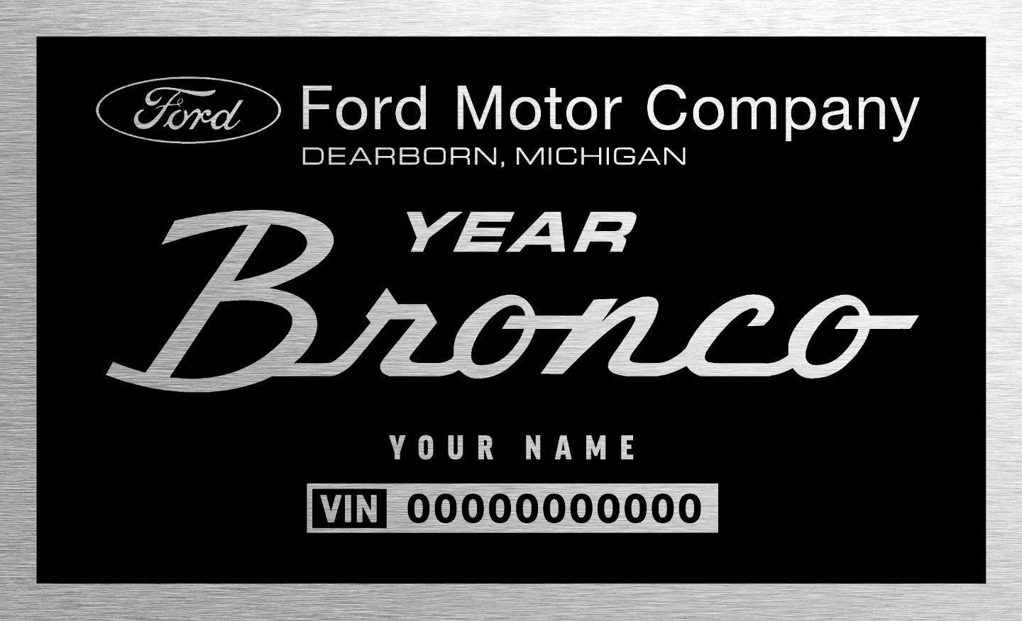 BUILD MY 1966-1977 BRONCO FIRST GENERATION ALLOY OWNERS EDITION