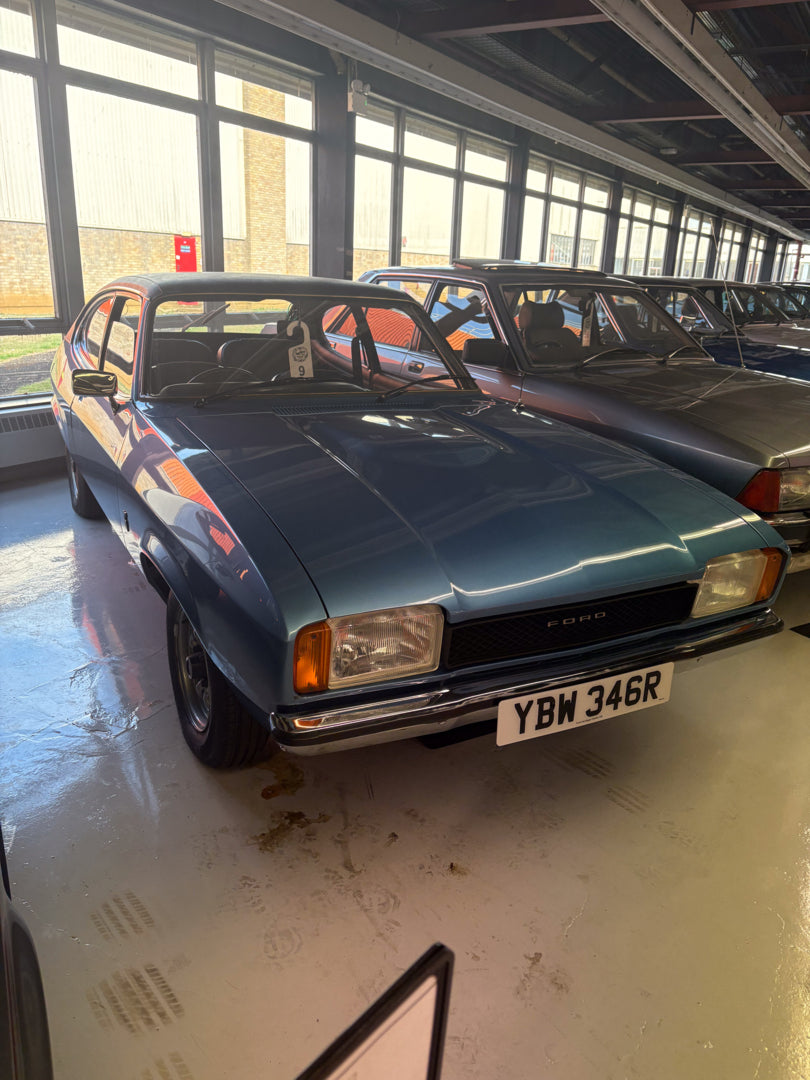 This archival image documents the 1977 Ford Capri Mk II and is preserved in the Ford Heritage Vault as part of Ford Motor Company's historic photographic archive. Free for personal, non-commercial use. Ford Heritage Vault reference AR-2024-9.4.11.