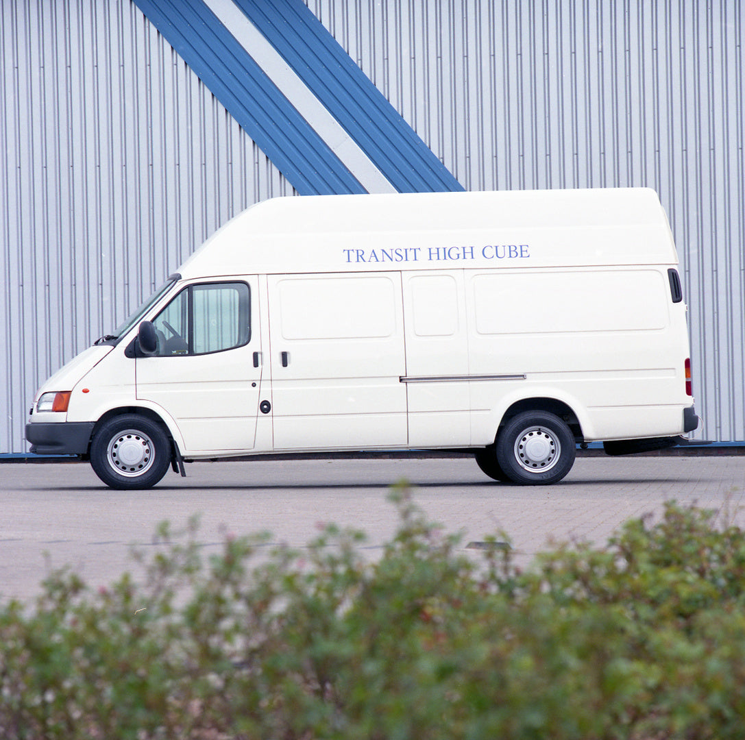 This archival image documents the 1995 Ford Transit Mark III High Cube side view at Colchester Photographic and is preserved in the Ford Heritage Vault as part of Ford Motor Company's historic photographic archive. Free for personal, non-commercia...