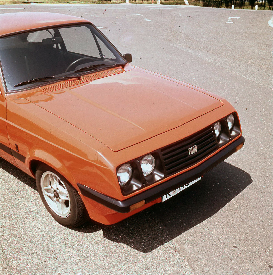This archival image documents the 1975 Ford Escort Mark II RS 2000 front closeup and is preserved in the Ford Heritage Vault as part of Ford Motor Company's historic photographic archive. Free for personal, non-commercial use. Ford Heritage Vault ...