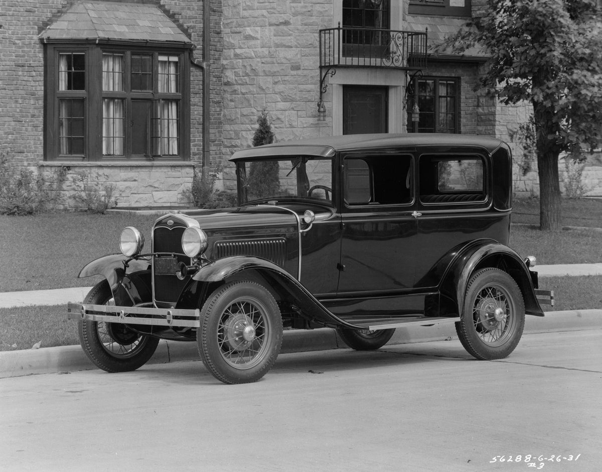 This archival image documents the 1931 Ford Model A DeLuxe Tudor Sedan and is preserved in the Ford Heritage Vault as part of Ford Motor Company's historic photographic archive. Free for personal, non-commercial use. Ford Heritage Vault reference ...