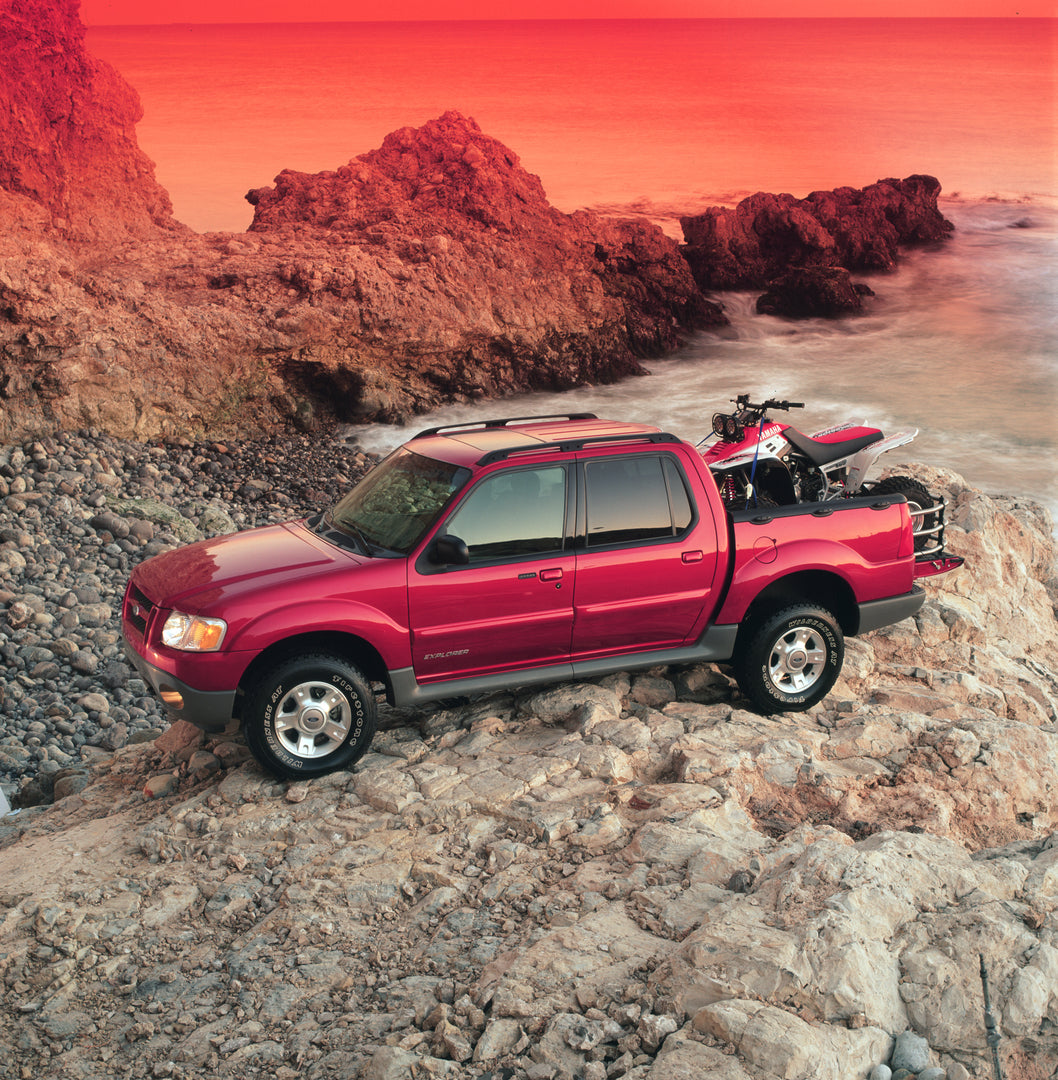 This archival image documents the 2001 Ford Explorer Sport Trac and is preserved in the Ford Heritage Vault as part of Ford Motor Company's historic photographic archive. Free for personal, non-commercial use. Ford Heritage Vault reference AR-2008...