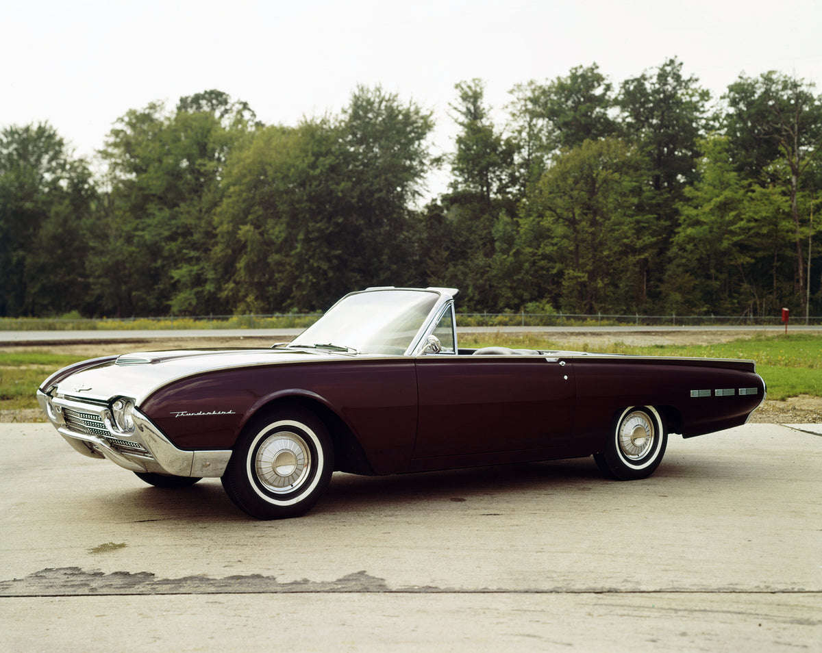 This archival image documents the 1962 Ford Thunderbird convertible and is preserved in the Ford Heritage Vault as part of Ford Motor Company's historic photographic archive. Free for personal, non-commercial use. Ford Heritage Vault reference AR-...