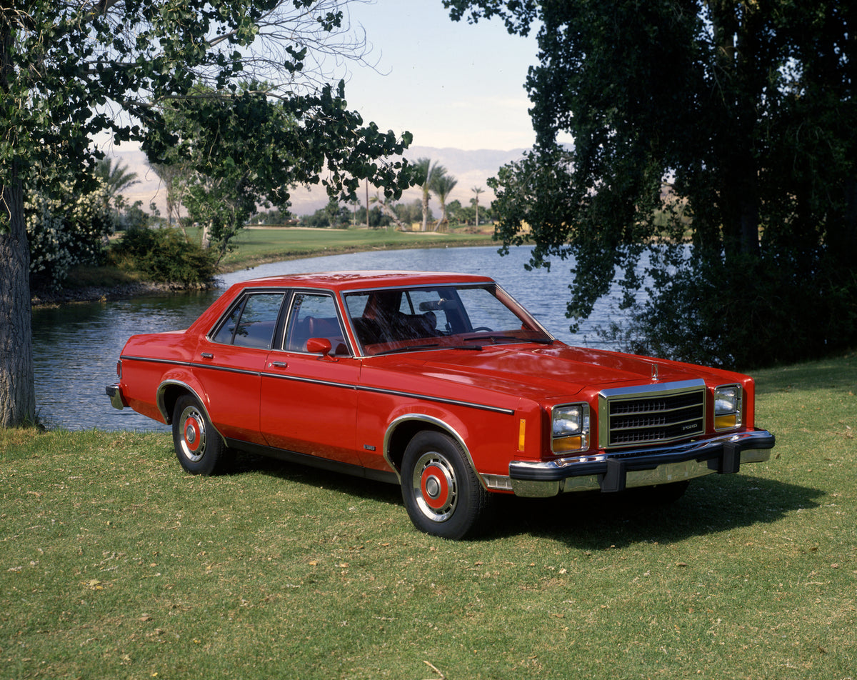 This archival image documents the 1980 Ford Granada ESS four-door and is preserved in the Ford Heritage Vault as part of Ford Motor Company's historic photographic archive. Free for personal, non-commercial use. Ford Heritage Vault reference AR-20...