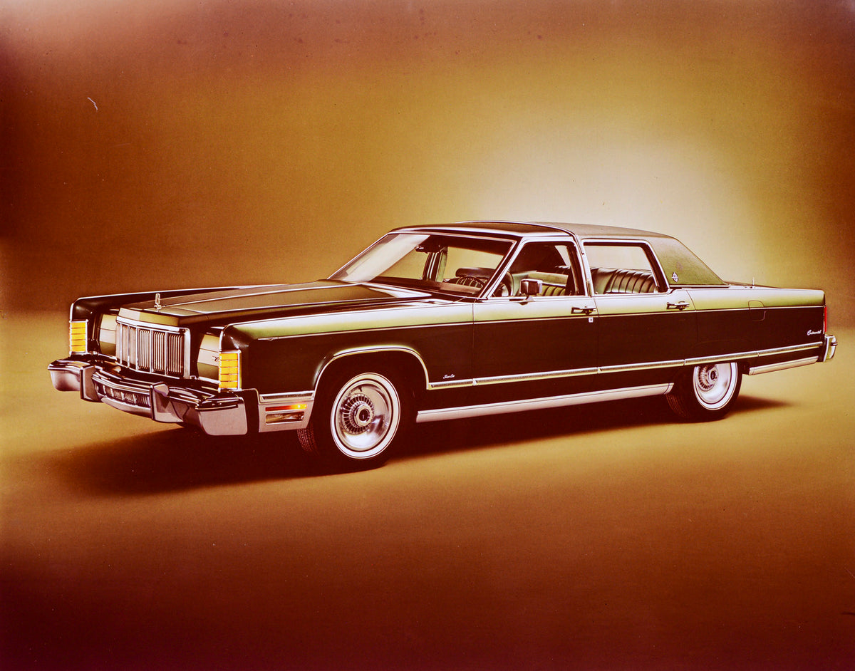 This archival image documents the 1976 Lincoln Continental Town Car four-door and is preserved in the Ford Heritage Vault as part of Ford Motor Company's historic photographic archive. Free for personal, non-commercial use. Ford Heritage Vault ref...