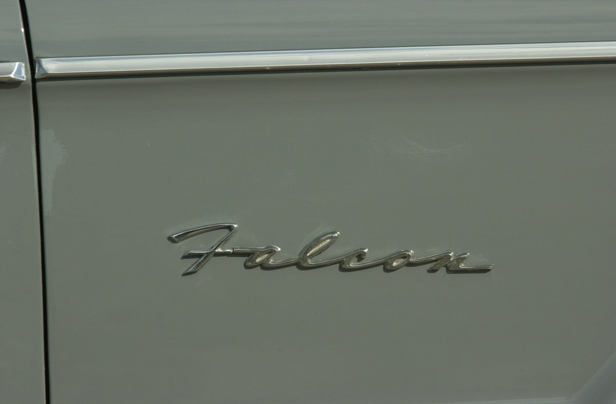 This archival image documents the 1960 Ford XK Falcon badge closeup DSC_9939 and is preserved in the Ford Heritage Vault as part of Ford Motor Company's historic photographic archive. Free for personal, non-commercial use. Ford Heritage Vault refe...